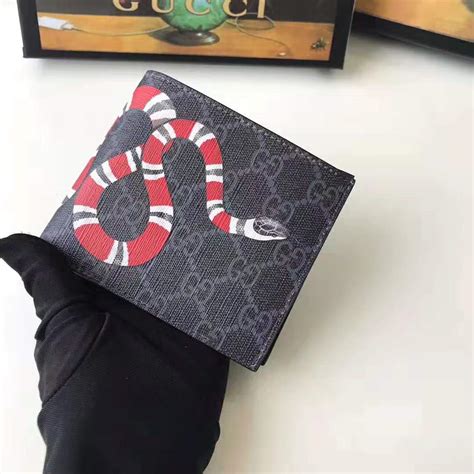 kingsnake print gucci wallet|Gucci snake wallet men's.